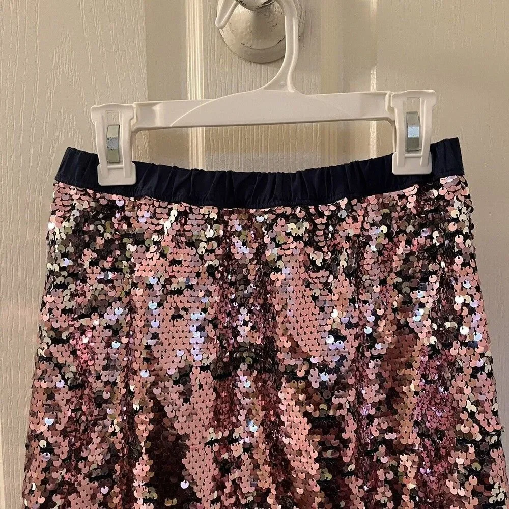 Oshkosh B'gosh Pink Silver Sequin Skirt Flippy Reversible Sequins Girls Size 12